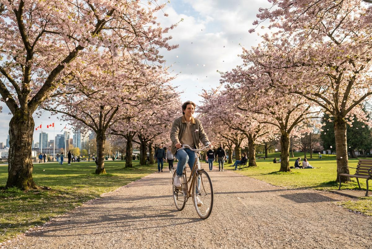 Personne faisant du yoga en plein air au printemps