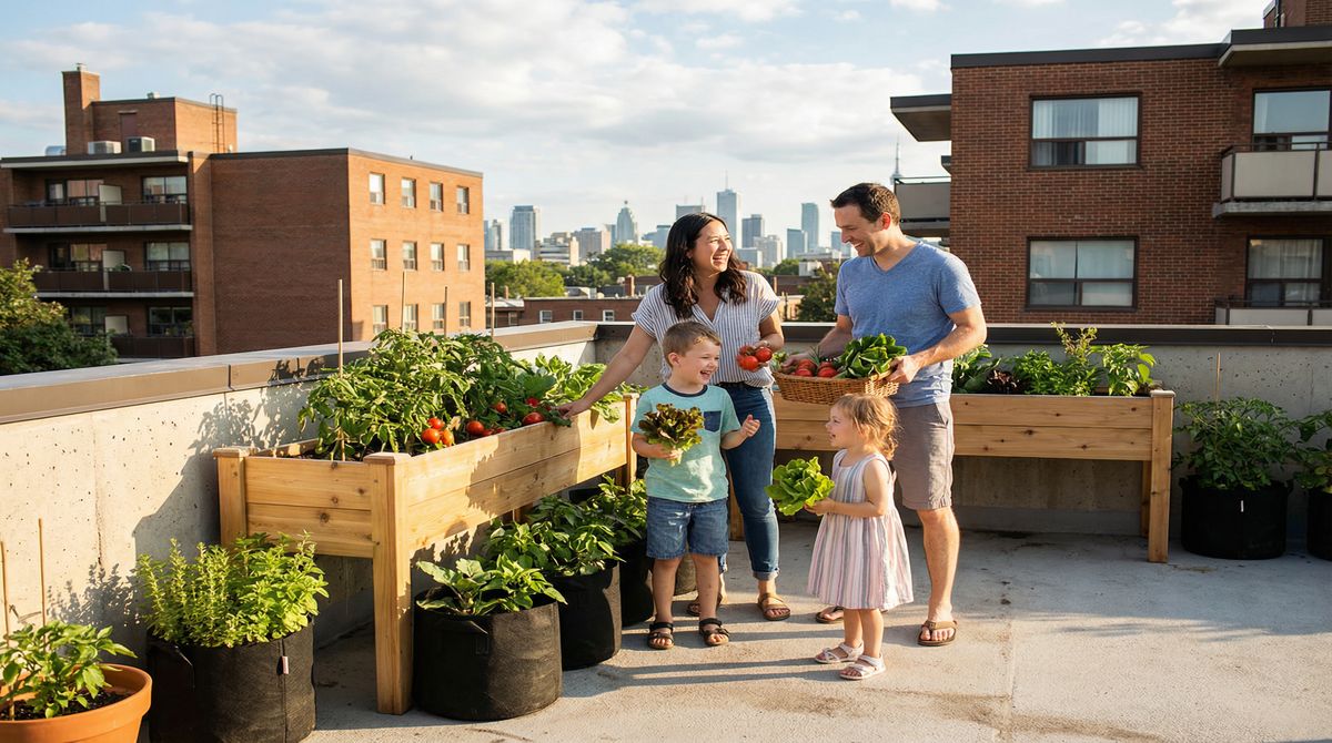 Cosecha en familia en el balcón: la jardinería urbana al alcance de la mano