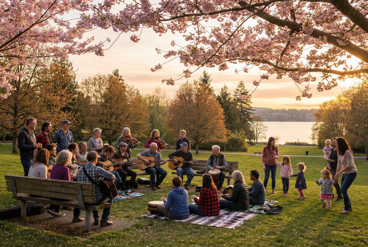 Scène de théâtre communautaire en plein air