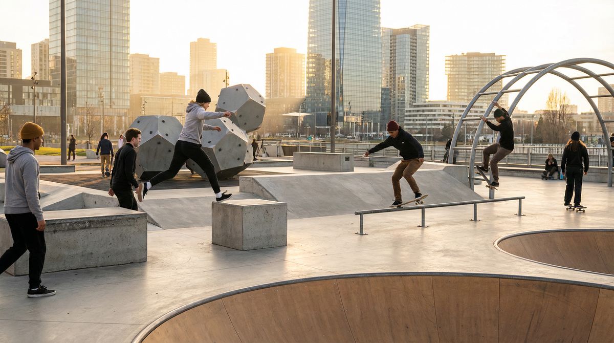 Las canchas de baloncesto coloridas se convierten en puntos de encuentro comunitario